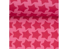 Textil Wachstuch - beschichtete Baumwolle Farbenmix Staaars rosa pink